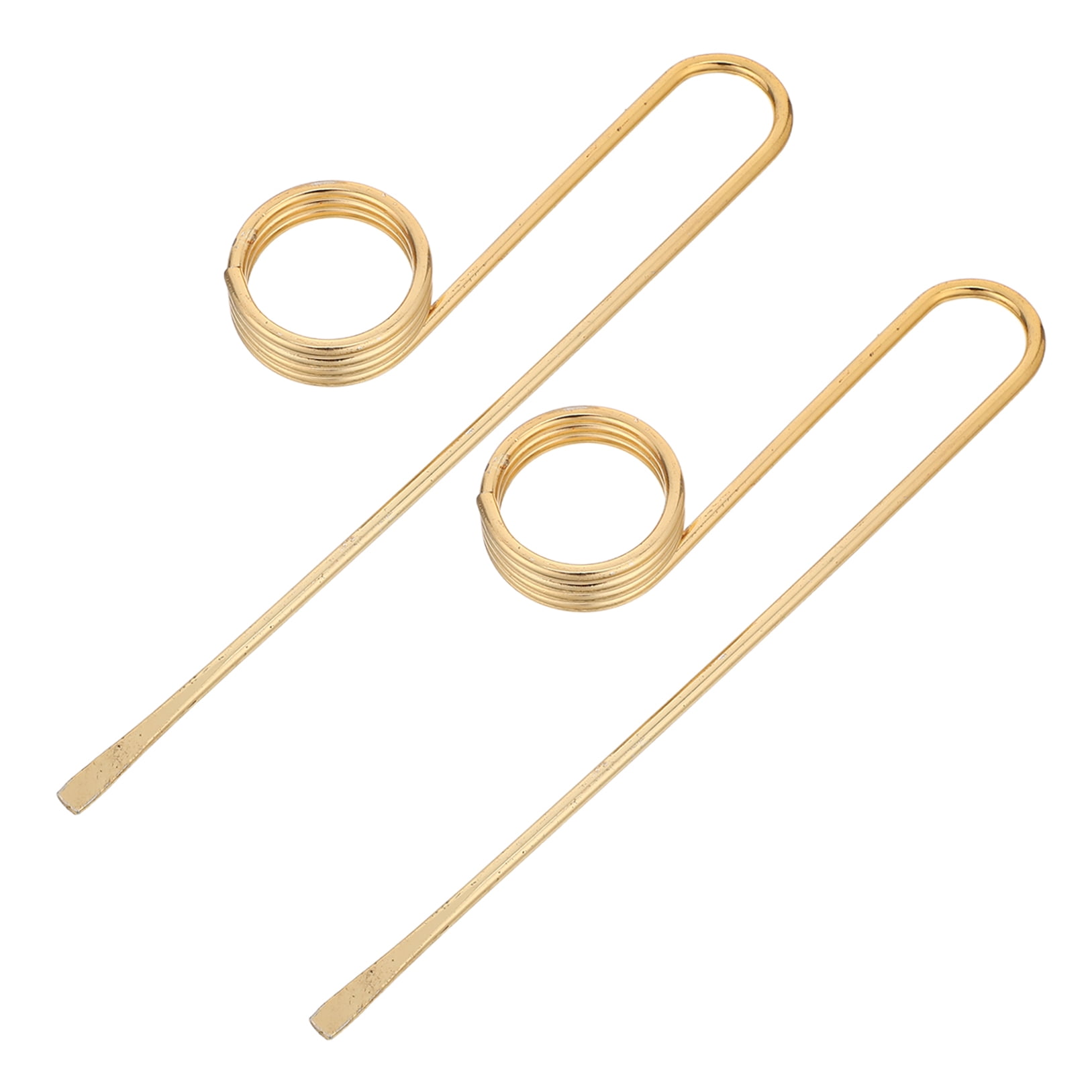ETHZZLE 2Pcs Golden Metal Bookmarks with Thumb Ring Design for Easy Singlehanded Page Holding
