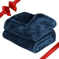 thumbnail image 5 of Superior Alaska Diamond Fleece Blanket 90" x 106", Lightweight Soft Bed Blankets, King Size, Navy Blue, 5 of 8