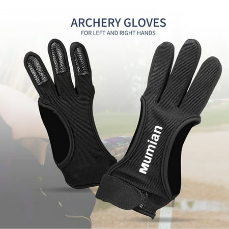 Windfall 1 Piece Archery Gloves Breathable Sweat Adsorbed Multi-purpose Handmade Shooting Hunting - Three Finger Guard for Men Women & Youth