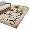 thumbnail image 2 of Rectangle Rug 4x6ft Area Rug,Retro Sunflower Sunshine Quote Area Rugs for Living Room Bedroom,Butterfly Floral Bee on Letter Floor Mat Non-Slip Non-Shedding Carpet Indoor Accent Rugs, 2 of 9