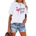 thumbnail image 2 of Anbech Flamingo T-Shirt for Women Graphic Mama Bird Printed Short Sleeve Tee Tops with Crew Neck, 2 of 4
