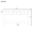 thumbnail image 3 of 55.4" Narrow Console Table with 3 Drawers & Open Shelf, Solid Poplar Entryway Storage for Living Room & Hallway with Robotic Vacuum Access (Blue), 3 of 9