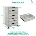 thumbnail image 4 of Naomi Home Debbie 7-Drawer Office Storage File Cabinet with Wheels for Home or Office, Gray Oak, 1 Unit, 4 of 9