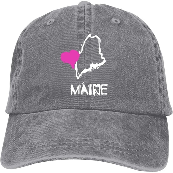Love Maine State Baseball Cap Vintage Adjustable Washed Hats Cowboy Hats Denim Dad Hat for Men Women Boy Girl