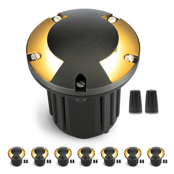 Gardenreet Brass Low Voltage Well Lights,12V LED Outdoor Landscape