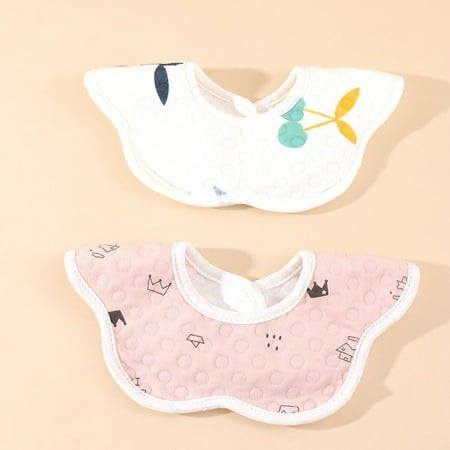 2/3pcs Baby Feeding Bibs 6 Layers Cotton Petal Infants Saliva Towel Summer Newborn Toddler Soft Burp Cloth Kid Bib 360 Degree 2pcs