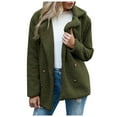 thumbnail image 3 of Jacket Women Women's Solid Color Winter Buttoned Jackets with Pockets Casual Style Winter Coats for Women Green XL, 3 of 6