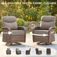 thumbnail image 3 of Gymojoy Luxury 5 Pieces Patio Furniture Set Wicker Outdoor High Back Swivel Rocker Glider Chairs Set of 2 with 2 Ottomans, Side Table and 6 Inch Cushions, 3 of 10