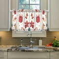 thumbnail image 2 of Yayeee Kitchen Curtains Tier Pair Light Filtering 27"x24" Rod Pocket Short Cafe Window Panel, Red Christmas Gift Pattern, 2 of 7