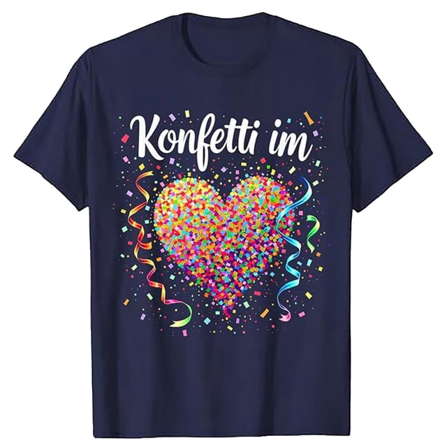 T-Shirt à Manches Courtes pour Femmes avec Imprimé Cœur Confetti, Manches Raglan, Haut de Fête Décontracté pour Festivals et Usage Quotidien