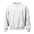 thumbnail image 4 of LEKWK Crewneck Sweatshirts for men Long Sleeve Casual Pullover Activewear Athletic Tops Classic Fit Comfortable Basic Fall Winter Shirt for Gym Workout Running Outdoor White XL, 4 of 5