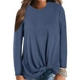 thumbnail image 2 of Plus Size Chic Lady Solid Color O Neck Long Sleeve Knotted Knitted Sweater Top, 2 of 8