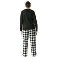 thumbnail image 3 of #FollowMe Polar Fleece Pajama Pants Set for Men / Sleepwear / PJs (Black Top / White Buffalo Plaid Pant, XXX-Large), 3 of 3