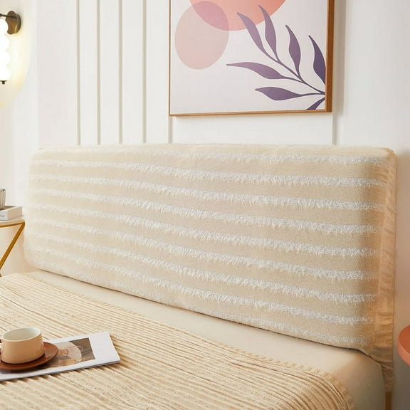 Nvzi-c  1 piece of removable washable cotton velvet full package headboard backrest dust cover headboard decorative protective cover, 150cm long (light yellow)