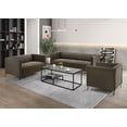 thumbnail image 2 of Home Design Kurtis Square Arm Sofa with Tufted Velvet Upholstery and Gold Metal Legs, Flared Arms, Modern Living Room Seating, Brown, 2 of 6