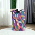 thumbnail image 6 of Yayeee Freestanding Laundry Hamper with Handle Collapsible Large Storage Basket for Clothes, Colorful Wavy Pattern, 6 of 7