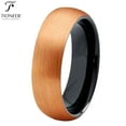 thumbnail image 2 of Tioneer Tungsten Carbide Ring Two Tone Dome w/ Rose Gold Brushed Outside Black IP High Polished Inside in 8mm 6mm 4mm Comfort Fit for Men Women w/ Free Engraving Options, 2 of 3