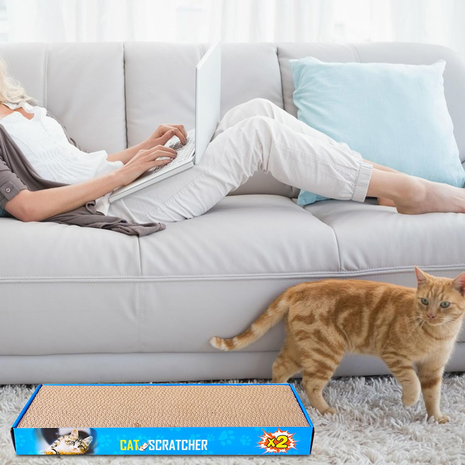 Bvdfgk Cat Scratching Pad Cat Scratch Box Large 2 in 1 for Indoor Cats Corrugated Paper