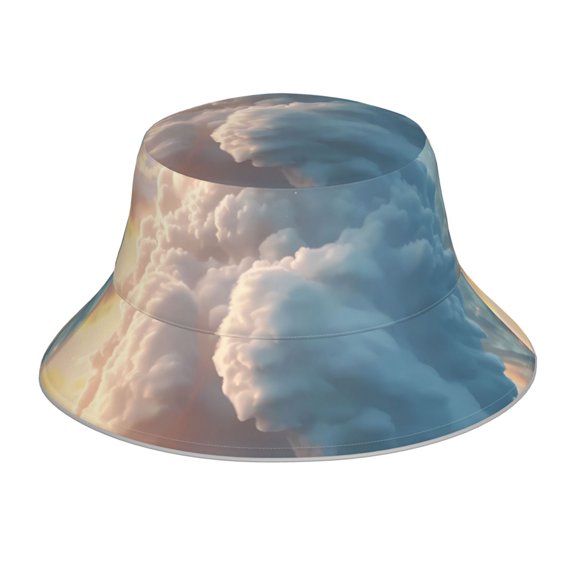 Rocae Cute Cloud Cat for reflective Bucket Hat for Men Women Summer Beach Travel Summer Cap