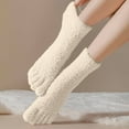 thumbnail image 3 of GigrtiJin Womens Fuzzy Toe Socks Winter Warm Comfy Socks Five Toe Socks Compression Solid Color Casual Funny Tube Socks, 3 of 7