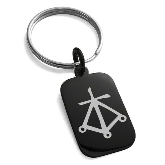 Stainless Steel Reiki Harth Compassionate Engraved Small Rectangle Dog Tag Charm Keychain Keyring