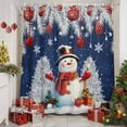 thumbnail image 2 of Shower Curtain 36"W x 72"L Snowman Silver Christmas Tree Christmas Balls Snowflake Navy Blue Fabric Shower Curtains Set with Hooks Waterproof Bathroom Curtains Machine Washable Bathroom Accessories, 2 of 9