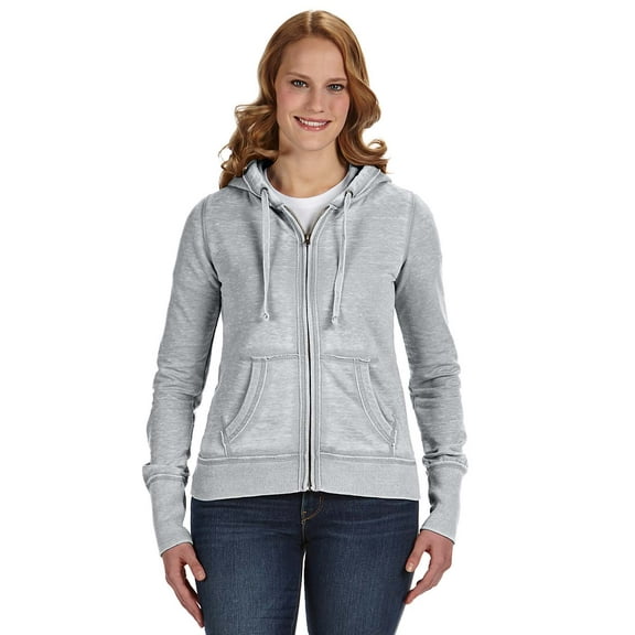 J America Ladies' Zen Fleece Full-Zip Hood