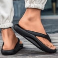 thumbnail image 4 of Rokment Orthopedic Cloud Pillow Slippers for Women Men Unisex Waterproof Swim Pool Arch Support Cushioned Flip Flops Beach Summer Water Sandals Indoor Outdoor Shower Slip on Slides Black Size 6, 4 of 7