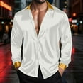 thumbnail image 6 of GuangCheng Mens Shirts,Satin,Long Sleeve,Button Down Shirts with Contrast Collar,Cuffs,Slim Fit,Luxurious Shiny Tops,White,Size 3XL, 6 of 8