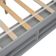 thumbnail image 3 of Full Size Platform Bed with Wooden House-shaped, Heavy Duty Solid Wood Bed Frame with  Bedside-shelves and Under Bed Storage for Kids, No Box Spring Needed, Grey, 3 of 7