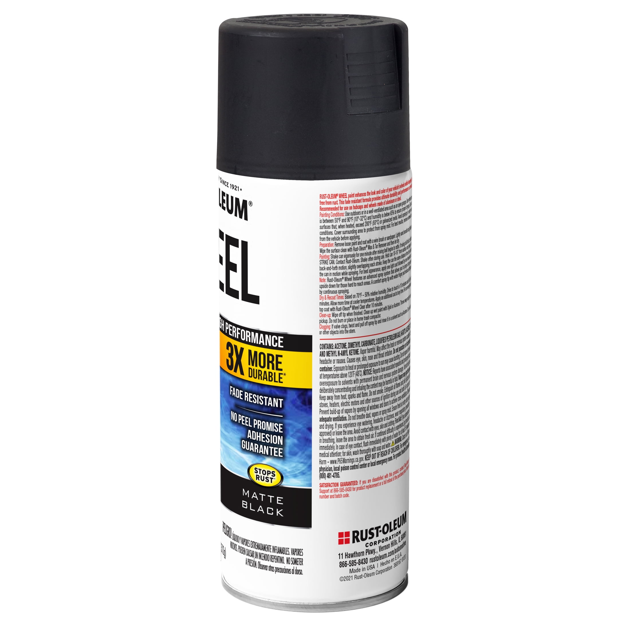 Rust-Oleum Automotive Wheel 3X Matte Spray Paint, Black, 11 oz
