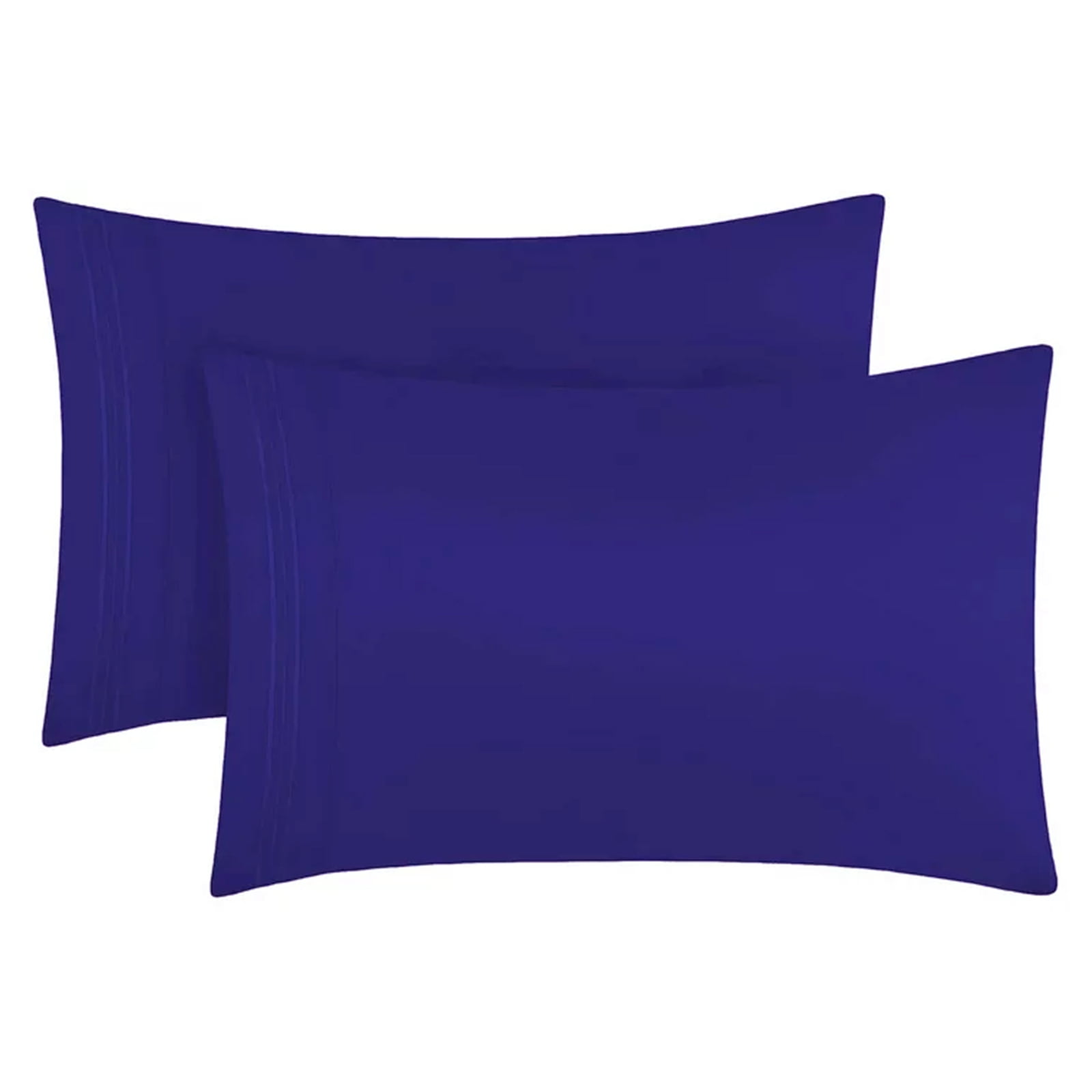 Queen Size Navy Blue Pillow Cases Set of 2 Soft Pillowcase Covers