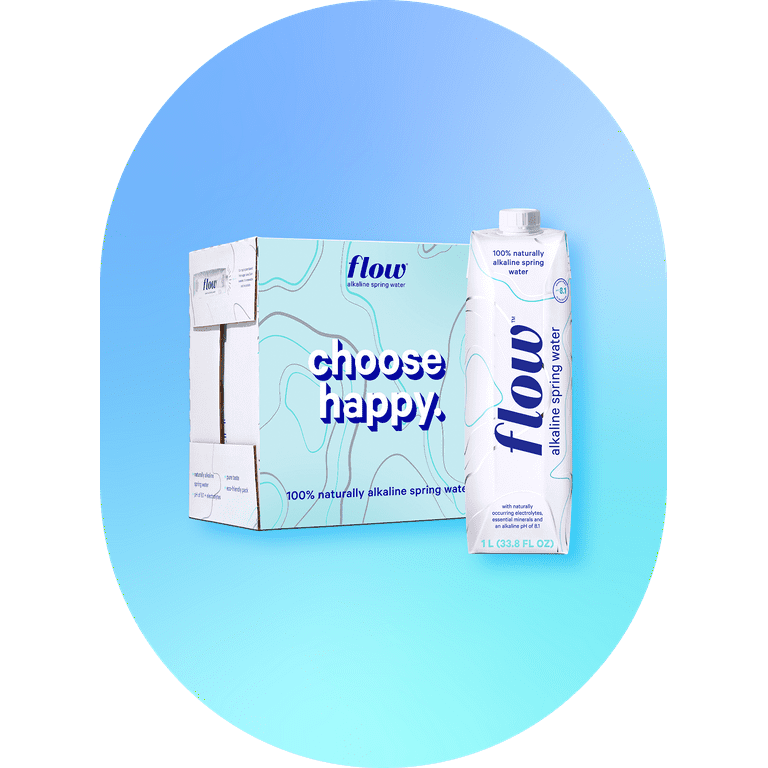 FLOW 100% Naturally Alkaline Spring Water, 33.8 Fl Oz, 12 Ct