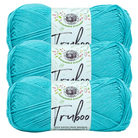 Lion Brand Yarn Truboo Aqua Yarn 3 Pack