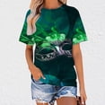 thumbnail image 1 of Pntutb Mode Femmes Décontracté Manches Courtes Col Rond Imprimé Hauts Blouse pour Dames, 1 of 5