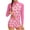 Hot Pink, variant on 8-15 Years Kids Teen Girls Summer 2-Piece UPF 50+ Long Sleeve Rash Guard Set Cute Print Quick Dry Surfing Swimsuit with Boyshorts
