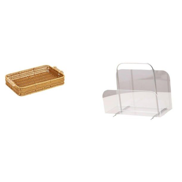 Cestas de almacenamiento,Cestas de almacenamiento de cocina tejidas con asas hechas a mano,Revistero,Revistero de suelo con soporte organizador moderno decorativo,Cesta de almacenamiento para