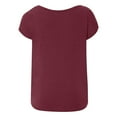 thumbnail image 5 of QUINDOS Red Plus Size Women T-Shirts Summer Short Sleeve Womens Plus Size Tops Solid Loose V-neck Tops, 5 of 5