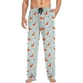 thumbnail image 4 of Top-kevin Cute Pattern Foxes Flower Pajama Pants for Men Men's Pajama Pants Mens Pajama Bottoms with Drawstring, 4 of 13