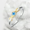 thumbnail image 2 of Infinity Custom Simulated Birthstone Rings 925 Sterling Silver Engraved Rings Customized Name Ring for Women Eternity Wedding Band, 2 of 5