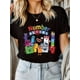 thumbnail image 1 of 'Number BLoCKS' - Letter-colored building block printed round-neck short-sleeved T-shirt, 100% cotton, soft and comfortable, women's top, 1 of 6