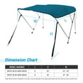 thumbnail image 7 of AA Products 3 Bow Bimini Top Cover Sun Shade Boat Canopy Waterproof Includes Storage Boot with Aluminum Frame, 46" Height with Rear Support Poles, 6'L x 46" H x 54"-60" W, Dark Green, 7 of 7