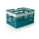 thumbnail image 4 of Cesta de almacenamiento plegable de plástico Yuanzi | Organizador apilable plegable con asas para cocina, despensa, camping y picnic | 44 x 30,5 x 25 cm, 4 of 7