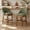 Green, variant on Set of 2 Chenille Upholstered Bar Stools in Neutral Green 26 Inch Counter Height Chairs with Solid Wood Legs