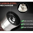 thumbnail image 2 of Professional Pepper Grinder - with Germany Hardened Carbon Steel Mechanism Rotor, Refillable Pepper Mill 6OZ Glass Adjust Coarseness (1PCS-Sliver-304）, 2 of 6