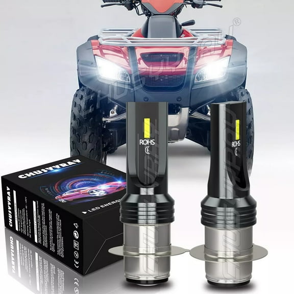 6000K White H6 LED Headlight Bulbs 2Pcs - for Honda TRX680FA FourTrax Rincon 2006-2010