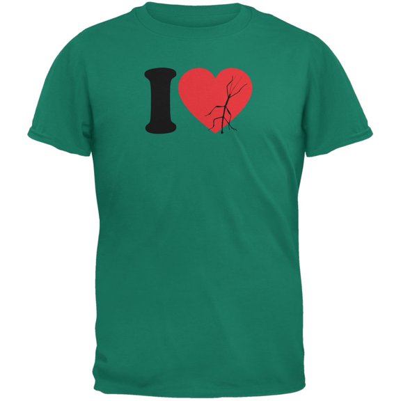 I Heart Love Stick Bugs Jade Green Adult T-Shirt - X-Large
