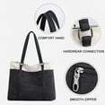 thumbnail image 3 of HuaAngel Large Capacity Lightweight Canvas Tote Bag with 15.6 Inch Laptop Compartment for Work College Travel Casual Stylish Durable, 3 of 7