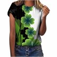 thumbnail image 1 of QIPOPIQ Chemises à Manches Courtes pour Femmes Col Rond T-Shirts de la Saint-Patrick Chemise Verte Trèfle Chemise Ample T-Shirts de la Saint-Patrick Chemise Amusante Chemises de Vacances Tunique T-Shirts Graphiques Offres, 1 of 9