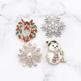 thumbnail image 4 of Christmas Brooch Pin with Rhinestone Crystal CZ Pearl Winter Snowflake Snowman Wreath Brooches Festive Decorations Ornaments Necktie Dress Accessories Jewelry for Women Xmas, 4 of 10